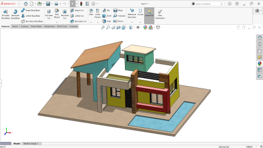 现代住宅 3D 模型缩略图